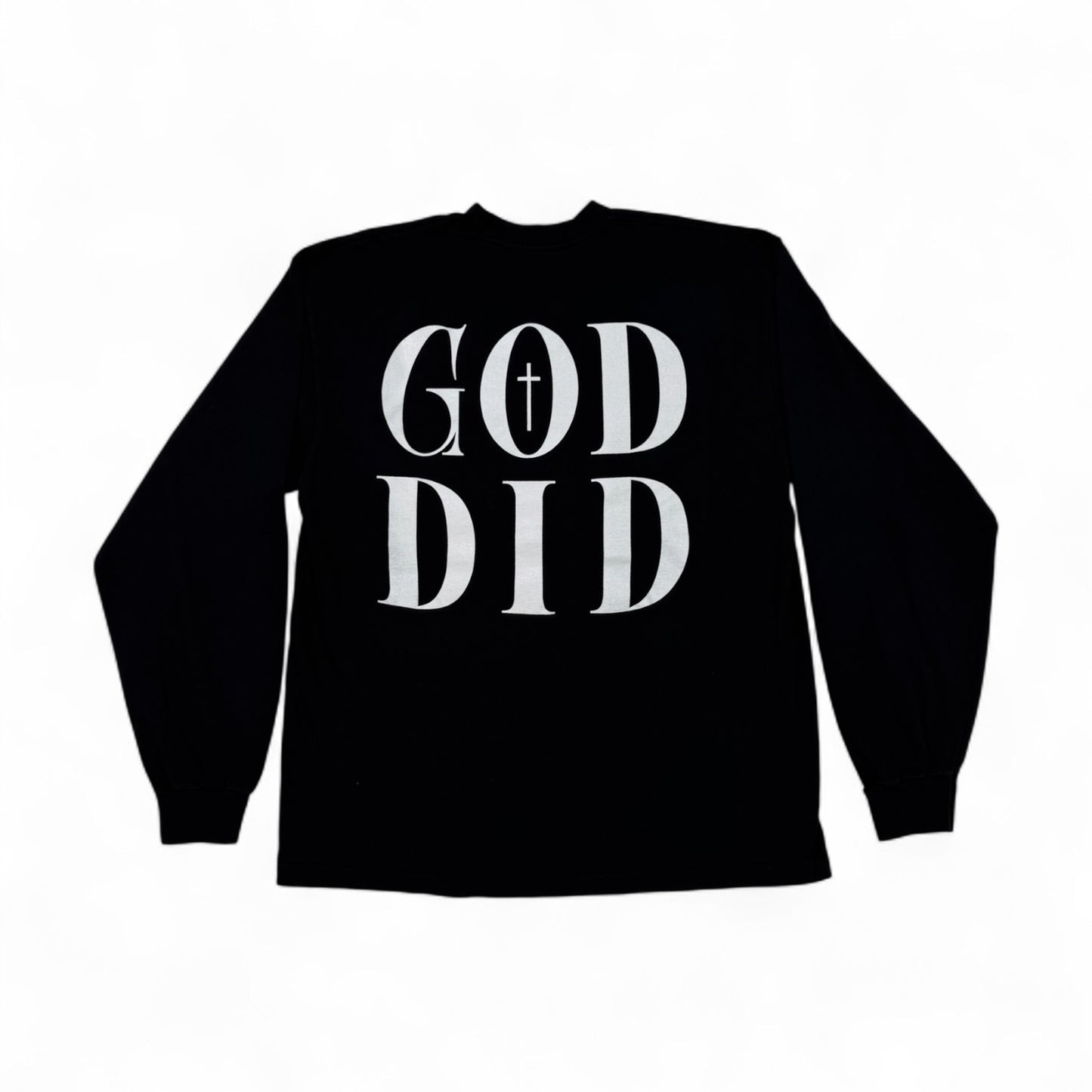Jet Black "GOD DID" Long Sleeve T-Shirt