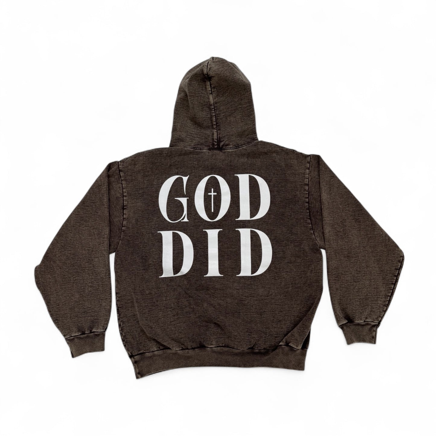 Washed Cocoa “GOD DID” Hoodie