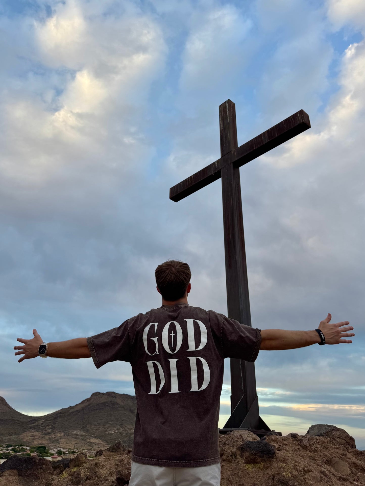 Washed Cocoa “GOD DID” T-Shirt