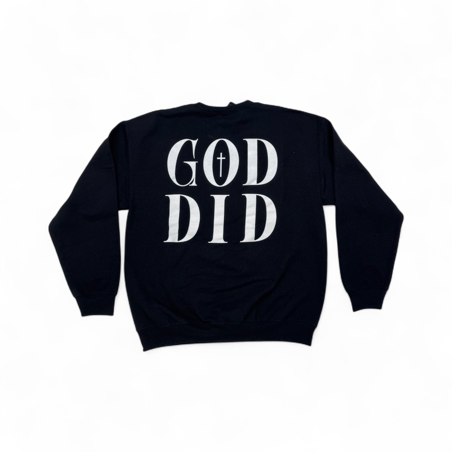 Jet Black “GOD DID” Crewneck Sweater
