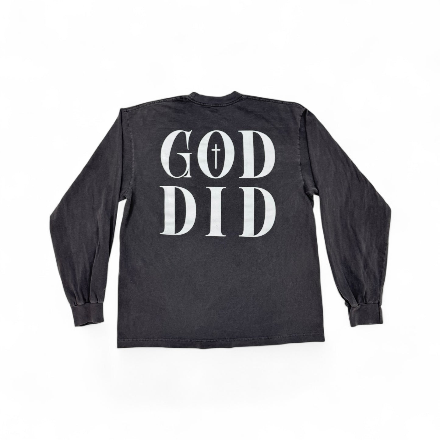 Vintage Gray “GOD DID” Long Sleeve T-Shirt