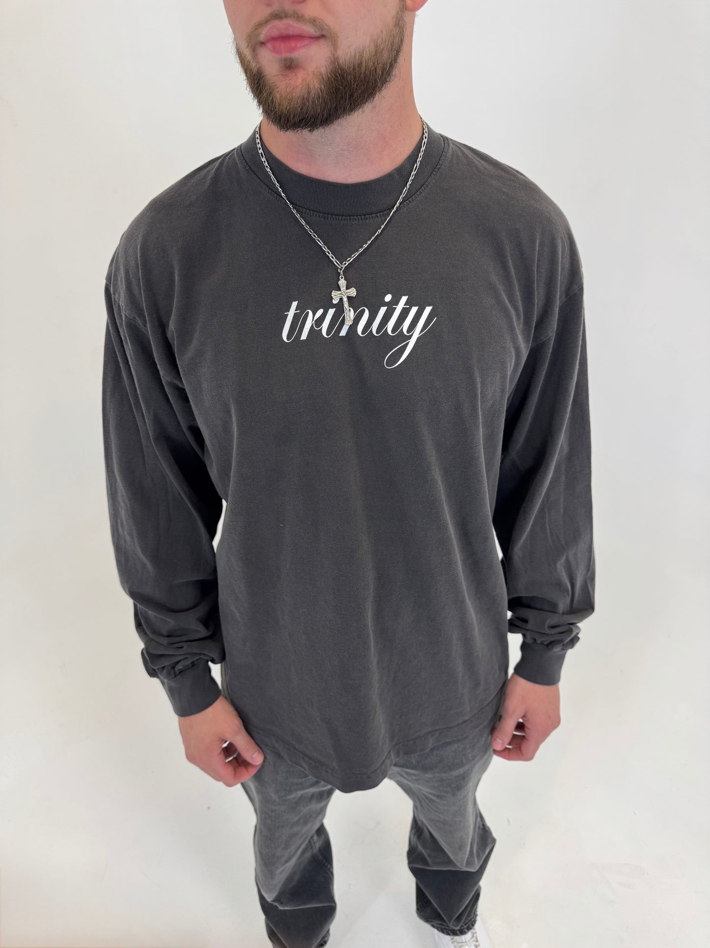 Vintage Gray “GOD DID” Long Sleeve T-Shirt