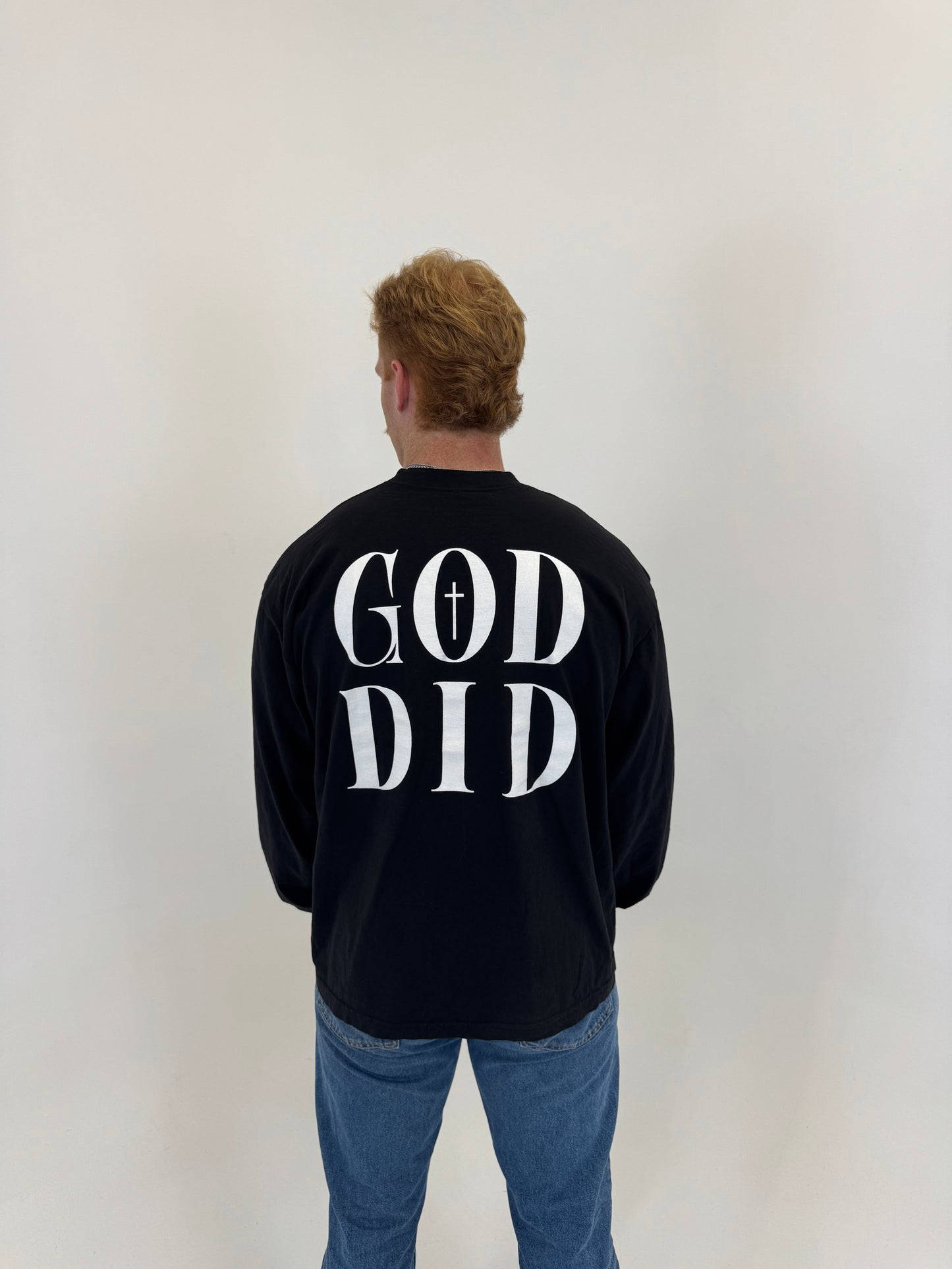 Jet Black "GOD DID" Long Sleeve T-Shirt
