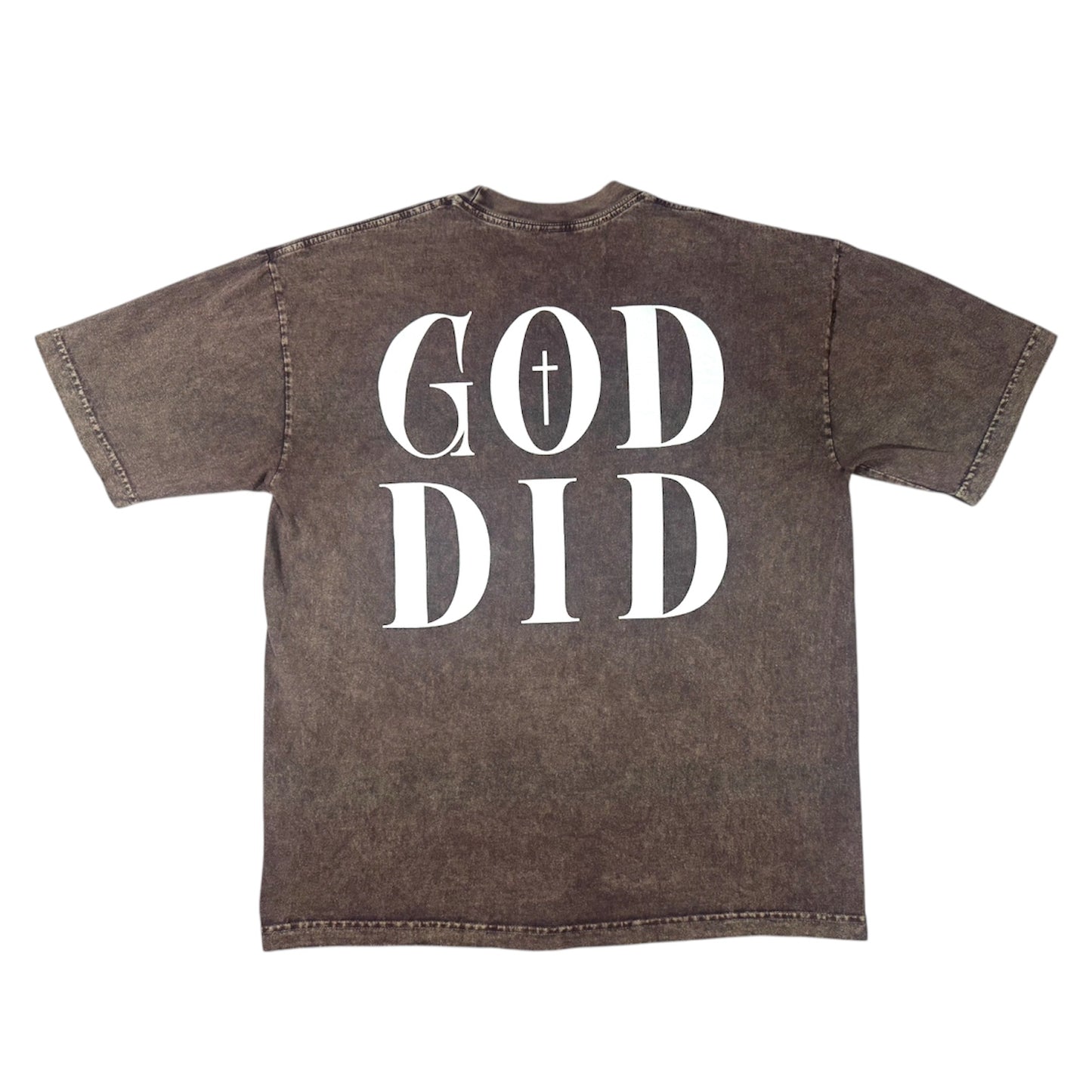 Washed Cocoa “GOD DID” T-Shirt