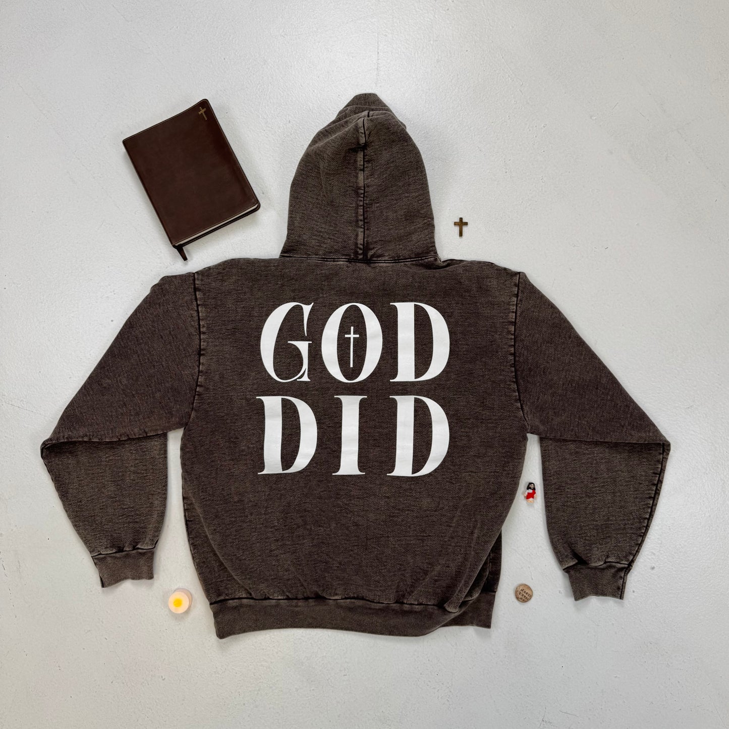 Washed Cocoa “GOD DID” Hoodie