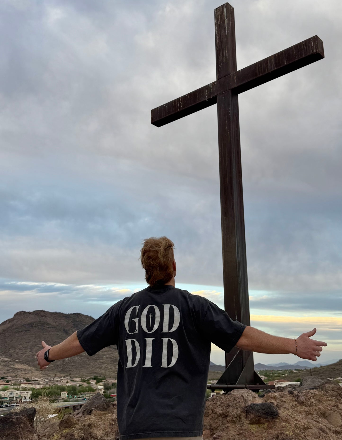 Vintage Gray “GOD DID” T-Shirt