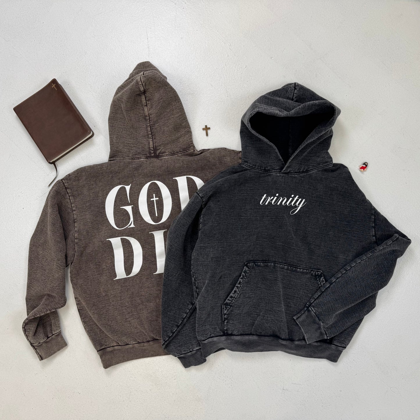 Washed Cocoa “GOD DID” Hoodie