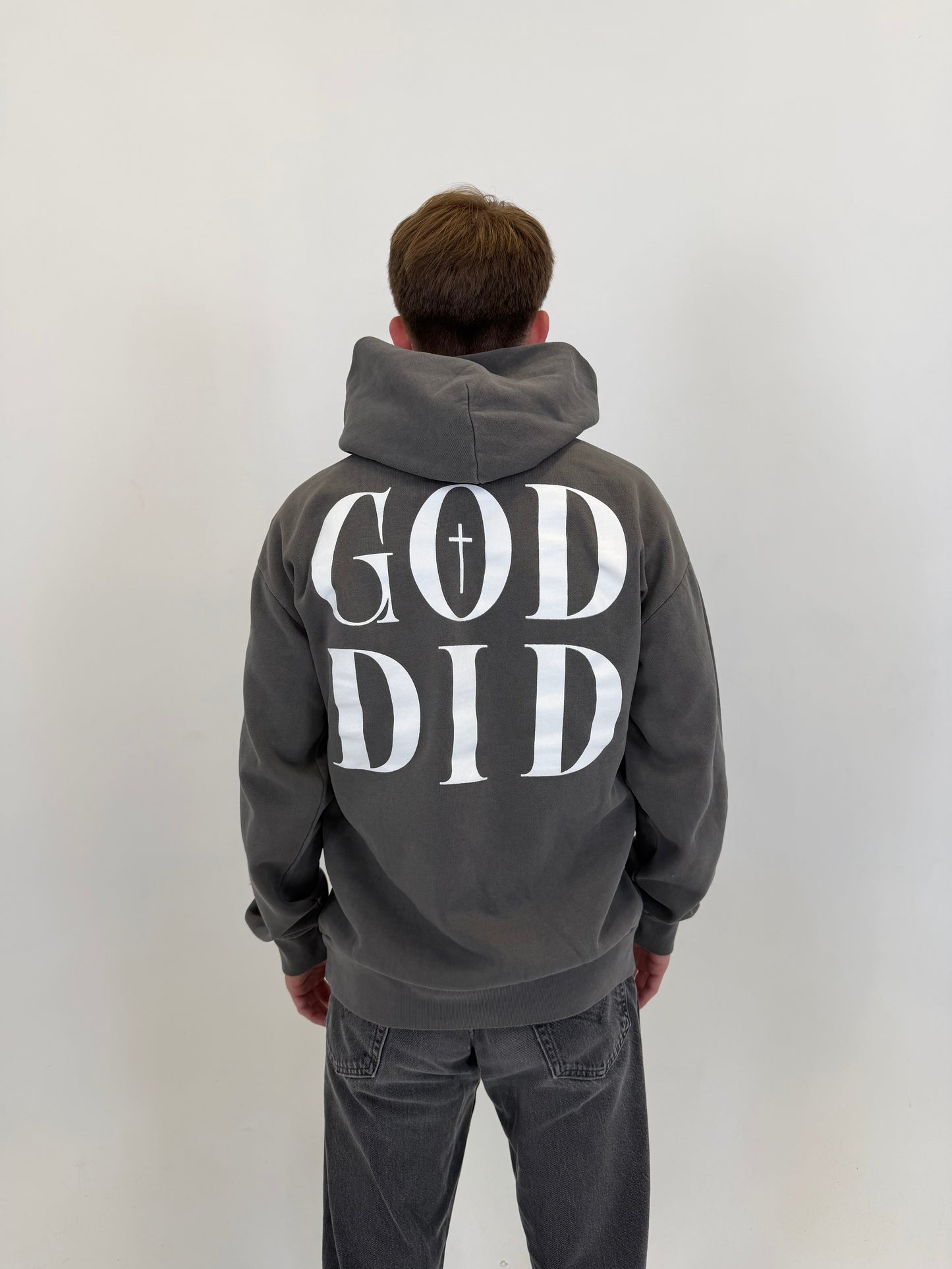 Vintage Gray “GOD DID” Hoodie